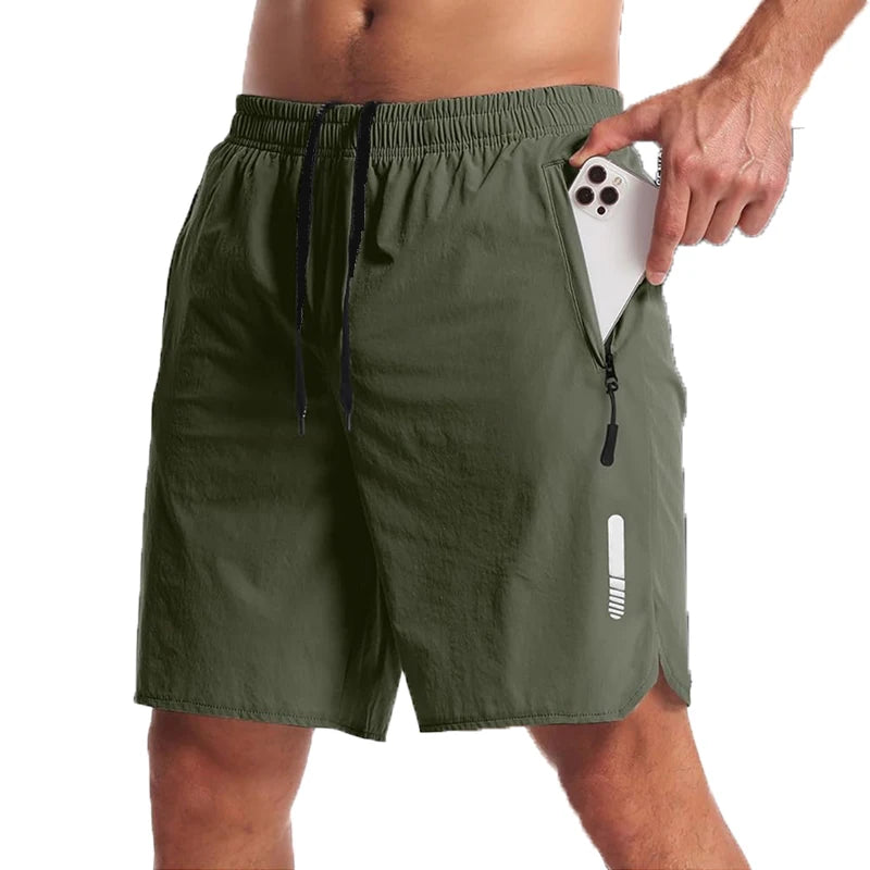 Shorts Masculinos de Treino com Bolsos Zíper