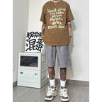 Shorts de camurça masculino verão all-match calças cortadas pernas largas soltas