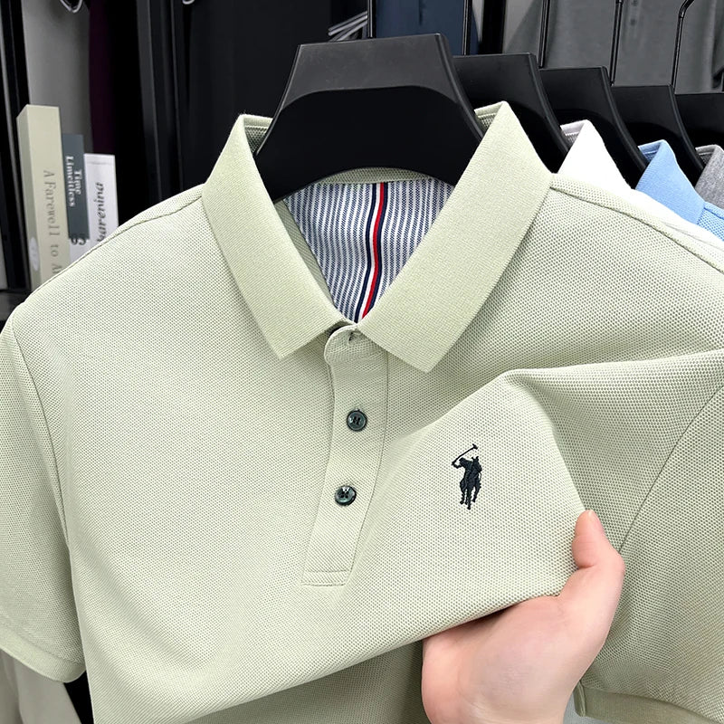 Camisa Polo Masculina de Algodão com Bordado
