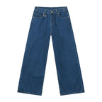 Calças Jeans Masculinas Azul Lavado Reta