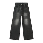 Calças Jeans Masculinas Azul Lavado Reta