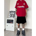 Shorts de camurça masculino verão all-match calças cortadas pernas largas soltas