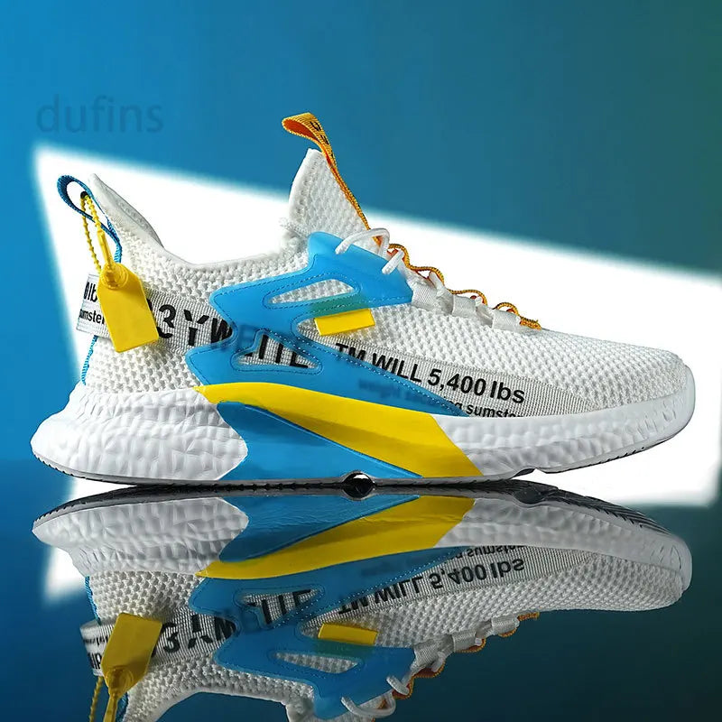 Tênis de corrida masculino leve em mesh - Conforto para o verão