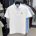 100% algodão puro marca de alta qualidade camisa polo de manga curta masculina verão moda original pônei bordado golfe paul camiseta casual