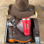 Bota Adventure em Couro Legítimo e Palmilha Ortopédica +BRINDES: Chapéu, Cinto, Carteira e Copo